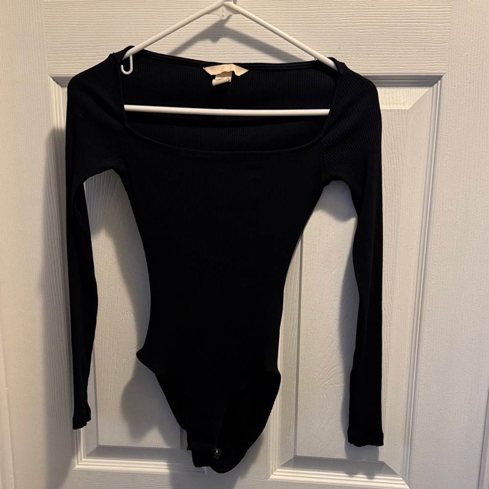 H&M Black Long Sleeve Bodysuit